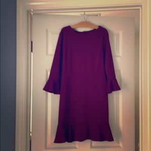 Maroon flutter sleeve dress- size Large